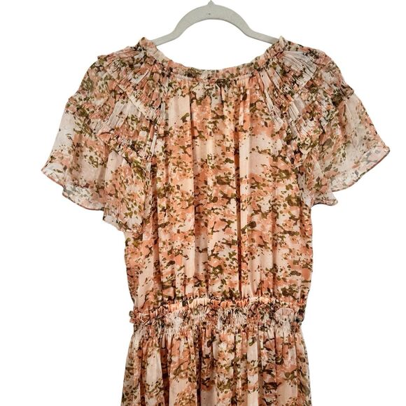 Current Air Orange Floral Maxi Dress Romantic Preppy Cottage Womens Medium - Picture 6 of 6